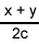 x plus y over two c