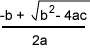 quadratic formula