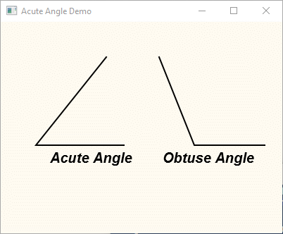 An acute and an obtuse angle