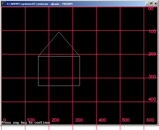 graph paper with house