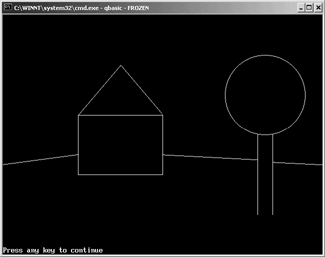 graph paper with house and tree