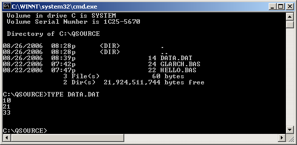type command