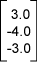 Column vector 3 -4 -3