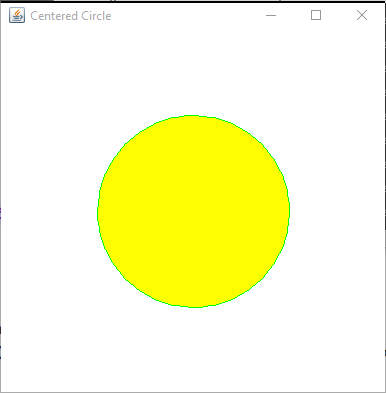 Output of Centered Circle Program
